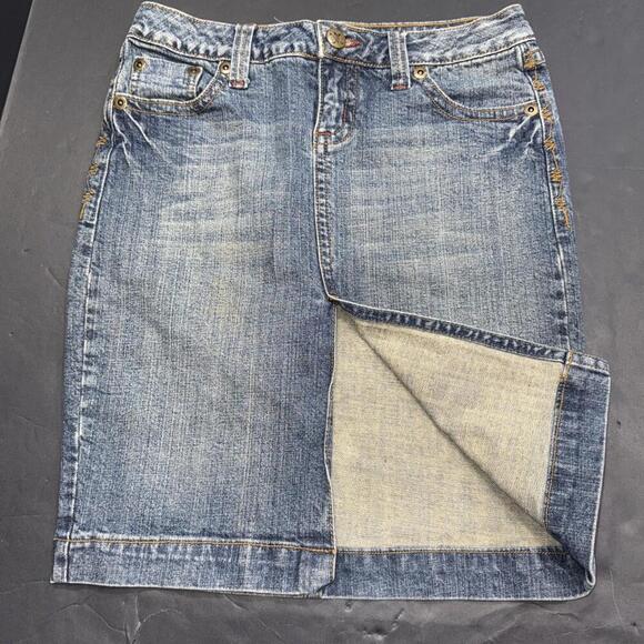 Nobo Dresses & Skirts - Vintage Y2K Nobo No Boundaries Denim Cowgirl Equestrian Embroidered Mini Skirt 5